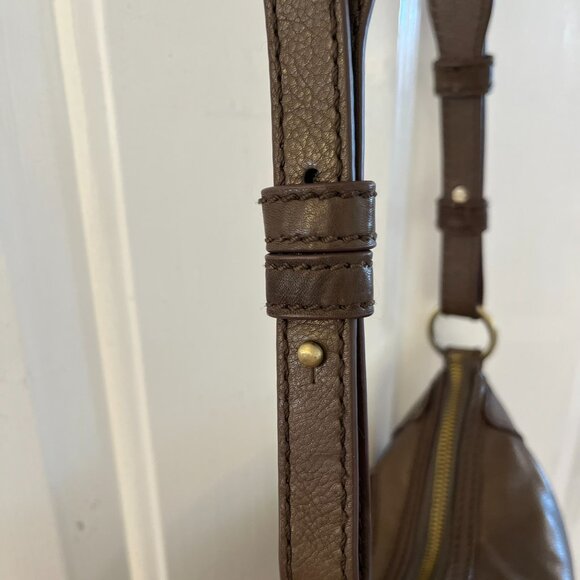 Hobo International Grey Leather Bellamy Med Bohemian Crossbody Bag - Picture 7 of 12